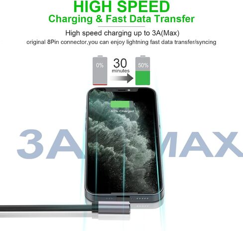 2Pack CarPlay Right Angle USB C to Lightning Coiled Coiled Charging Cable，90 Degree Elbow Apple Fast Charge Sync Data Spring Retractable Cord Adapter for iPhone 14/13/12/11/SE/Xs/Xr/8/iPad-4FT in Saudi Arabia