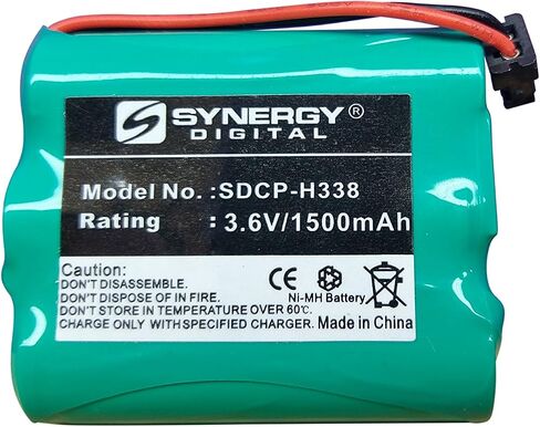 Synergy Digital Cordless Phone Battery, Compatible with Toshiba TRB-8000 Cordless Phone, (Ni-MH, 3.6V, 1500 mAh) Ultra High Capacity, Replacement for Panasonic HHR-P505 Battery in Saudi Arabia
