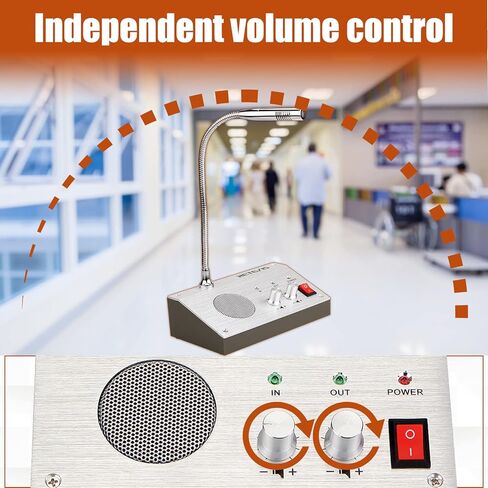 Retevis RT-9908 Window Intercom System, Microphone Speaker, with TT123 2.4G Wireless Microphone Headset, Clear Sound, Intercom System for Business, Bank, Hospital, School in Saudi Arabia