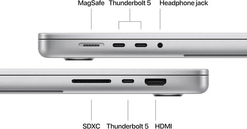 Apple 2024 MacBook Pro Laptop مع M4 Pro ، وحدة المعالجة المركزية 14-mcore ، وحدة معالجة الرسومات ذات 20 مترًا: تم تصميمها لذكاء Apple ، شاشة XDR السائلة مقاس 16.2 بوصة ، ذاكرة موحدة 48 جيجابايت ، تخزين 1 تيرابايت SSD ؛ فضي in Kuwait
