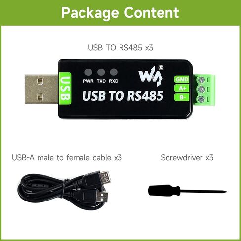 waveshare 3PCS Industrial USB to RS485 Converter with Original FT232RL and SP485EEN Embedded Protection Circuits for Industrial Control Equipments and/or Applications in Saudi Arabia