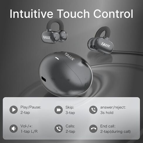 سماعات الأذن من Talix X6 ، وسماعات أذن الأذن المفتوحة اللاسلكية ، و 4.8G خفيفة للغاية ، والتحكم في اللمسات الذكية ، ووقت اللعب 40 ساعة ، والصوت الغامرة ، وآمنة للتدريبات والاستخدام اليومي (الأرجواني) in Kuwait