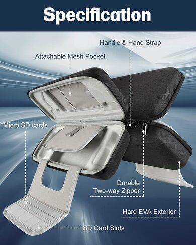 ProCase Steam Deck Carrying Case, Hard Travel Protective Case Large Storage Shell for Steam Deck Console SD Card AC Charger and Other Accessories with Stand and Handle -Black in Saudi Arabia