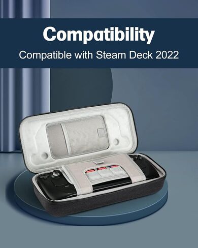 ProCase Steam Deck Carrying Case, Hard Travel Protective Case Large Storage Shell for Steam Deck Console SD Card AC Charger and Other Accessories with Stand and Handle -Black in Saudi Arabia