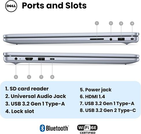 Dell Inspiron 16 Business Labstop ، 16 inc IPS Touchscreen ، Intel 7 150U (حتى 5.4 جيجا هرتز) ، 64 جيجابايت DDR5 ، 2TB SSD ، قارئ بصمات الأصابع ، لوحة مفاتيح الإضاءة الخلفية ، FHD+ CAM ، Wi-Fi 6e ، Windows 11 Pro ، الملحقات in Kuwait