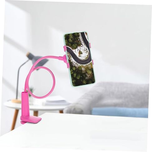 Rotable Cell Phone Clip Stand Holder, Cell Phone Stand with Long Flexible Post, Gooseneck Holder with Clamp for Bed and Desk, Black in Saudi Arabia