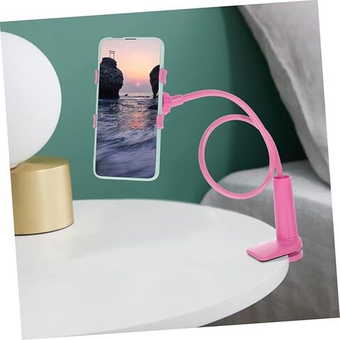 Rotable Cell Phone Clip Stand Holder, Cell Phone Stand with Long Flexible Post, Gooseneck Holder with Clamp for Bed and Desk, Black in Saudi Arabia