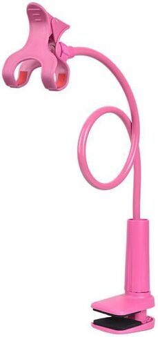 Rotable Cell Phone Clip Stand Holder, Cell Phone Stand with Long Flexible Post, Gooseneck Holder with Clamp for Bed and Desk, Black in Saudi Arabia