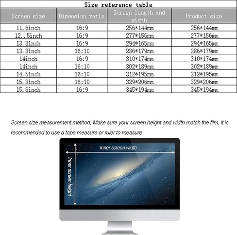 Computer Privacy Screen Filter Panel for Diagonal 11.6-15.6 inch Computer Monitor LED Screen Privacy Screen Anti Peeping Film Anti Scratch Anti Glare,13.3in 16:10 in Saudi Arabia
