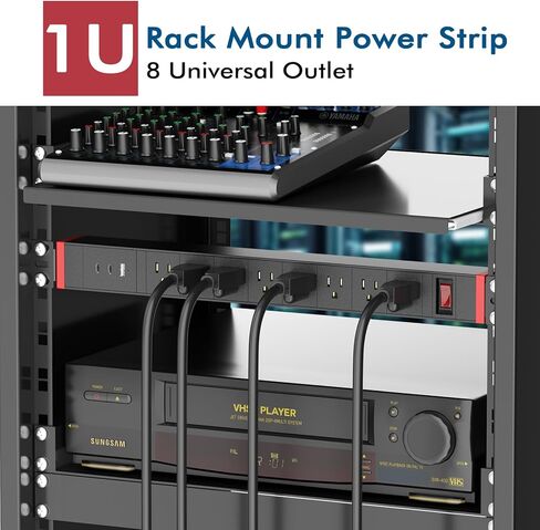 قطاع طاقة ذو 8 منافذ للخدمة الشاقة مع USB PD بقدرة 20 وات، وشريط طاقة طويل لسلك BTU بطول 6 أقدام مع USB A وUSB C، شريط طاقة معدني متباعد على نطاق واسع ومثبت على الحائط لورشة عمل مرآب المكاتب المنزلية in Kuwait