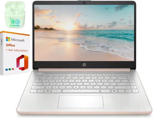 HP 14 "LED Business Computer Computer ، ذاكرة الوصول العشوائي بسعة 16 جيجا بايت ذاكرة الوصول العشوائي 640GB تخزين (128GB UFS + 512GB بطاقة SD) ، معالج Intel رباعي النواة N150 ، Windows 11 S & 1 Microsoft Office 365 ، بالإضافة إلى سماعات الأذن ، Silver. in Saudi Arabia