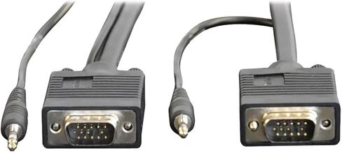 Tripp Lite P504-025 25ft VGA كابل مع الصوت ، HD15 و 3.5 ملم/م/م ، RGB RGB Coxial 2048x1536 ، درع إحباط ، اتصال النيكل/الذهب ، VW-1 ، الحزمة Cloud Cloud قبل التهيئة المؤهلة (10 حزمة) in Saudi Arabia