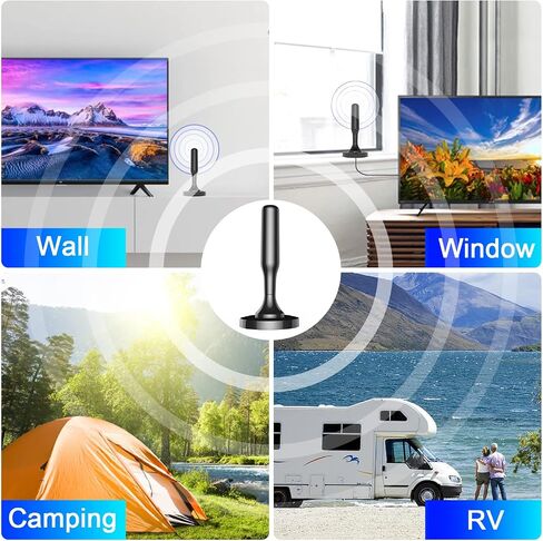 2025 Upgraded TV Antennas for Smart HDTV Indoor, Long Range & 360° Reception with Magnetic Base for Easy Installation, Digital HDTV Antenna Supports 4K, 1080p for Smart TV Local Channels in Saudi Arabia