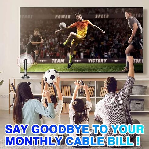 2025 Upgraded TV Antennas for Smart HDTV Indoor, Long Range & 360° Reception with Magnetic Base for Easy Installation, Digital HDTV Antenna Supports 4K, 1080p for Smart TV Local Channels in Saudi Arabia