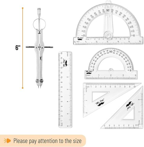 Mr. Pen Geometry Set with 6 Inch Swing Arm Protractor, Divider, Set Squares, Ruler, Compasses and Protractor, 15 Piece Set in Saudi Arabia