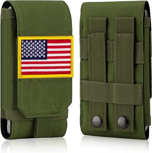 IronSeals Tactical Molle Phone Case, Heavy Duty Loop Belt Holster Pouch with Flag Patch for iPhone 16 Pro Max/16 Plus/16 Pro/16/15 Pro Max/14 Pro Max/13 Pro Max/12 Pro Max, for Galaxy S24 Ultra in Saudi Arabia