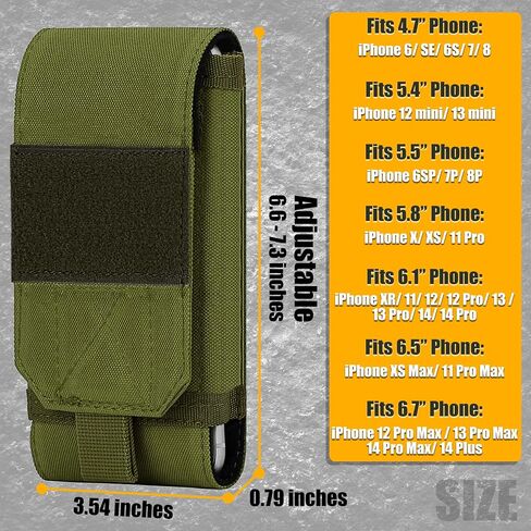 IronSeals Tactical Molle Phone Case, Heavy Duty Loop Belt Holster Pouch with Flag Patch for iPhone 16 Pro Max/16 Plus/16 Pro/16/15 Pro Max/14 Pro Max/13 Pro Max/12 Pro Max, for Galaxy S24 Ultra in Saudi Arabia