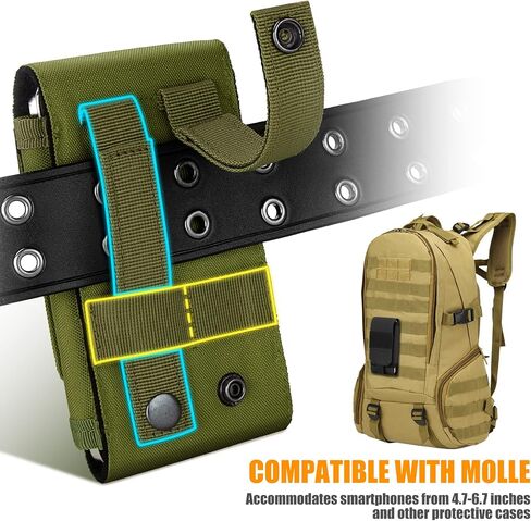 IronSeals Tactical Molle Phone Case, Heavy Duty Loop Belt Holster Pouch with Flag Patch for iPhone 16 Pro Max/16 Plus/16 Pro/16/15 Pro Max/14 Pro Max/13 Pro Max/12 Pro Max, for Galaxy S24 Ultra in Saudi Arabia