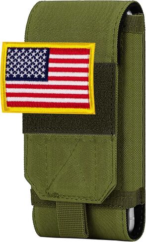 IronSeals Tactical Molle Phone Case, Heavy Duty Loop Belt Holster Pouch with Flag Patch for iPhone 16 Pro Max/16 Plus/16 Pro/16/15 Pro Max/14 Pro Max/13 Pro Max/12 Pro Max, for Galaxy S24 Ultra in Saudi Arabia