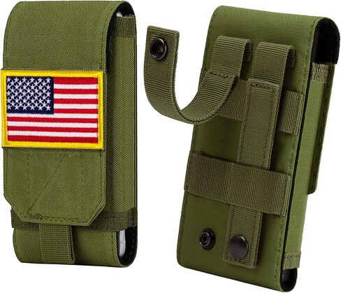 IronSeals Tactical Molle Phone Case, Heavy Duty Loop Belt Holster Pouch with Flag Patch for iPhone 16 Pro Max/16 Plus/16 Pro/16/15 Pro Max/14 Pro Max/13 Pro Max/12 Pro Max, for Galaxy S24 Ultra in Saudi Arabia
