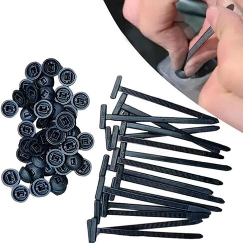 50pcs مشبك ربطة الكبلات العالمي من نايلون ، حامل علاقات نايلون الرمز البريدي الشاقية ، أداة ربط الكابلات البلاستيكية متعددة الأغراض للسيارة الإصلاح اليومي in Saudi Arabia