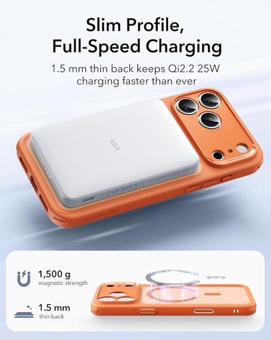 ESR لحالة iPhone 17 Pro ، التحكم في الكاميرا ، متوافق مع Magsafe ، حماية من الدرجة العسكرية المقاومة للصدمات ، حالة الهاتف المغناطيسي لـ iPhone 17 Pro ، Classic Hybrid Case ، Frosted Orange in Kuwait