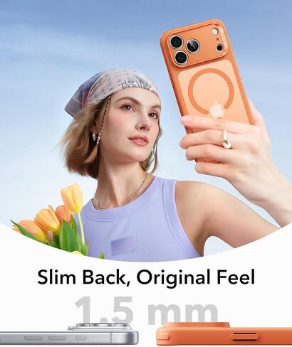 ESR لحالة iPhone 17 Pro ، التحكم في الكاميرا ، متوافق مع Magsafe ، حماية من الدرجة العسكرية المقاومة للصدمات ، حالة الهاتف المغناطيسي لـ iPhone 17 Pro ، Classic Hybrid Case ، Frosted Orange in Kuwait