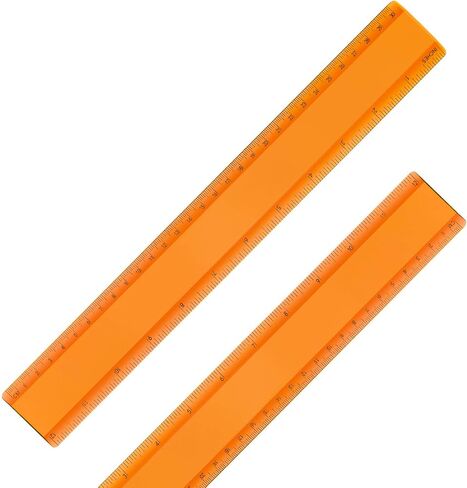 EBOOT 2 Pack Plastic Ruler Straight Ruler Plastic Measuring Tool for Student School Office (Clear, 12 Inch) in Saudi Arabia