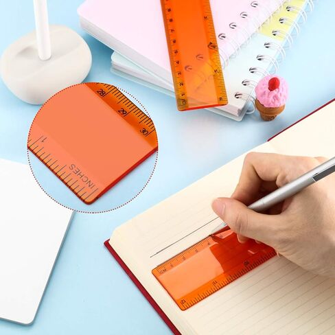 EBOOT 2 Pack Plastic Ruler Straight Ruler Plastic Measuring Tool for Student School Office (Clear, 12 Inch) in Saudi Arabia