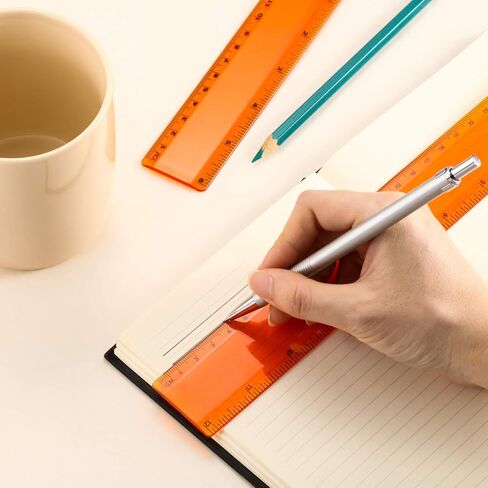 EBOOT 2 Pack Plastic Ruler Straight Ruler Plastic Measuring Tool for Student School Office (Clear, 12 Inch) in Saudi Arabia
