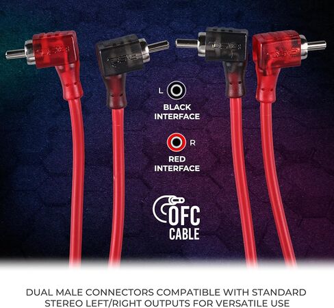 DS18 R3.L 100 ٪ من النحاس الخالي من الأكسجين OFC Ultra Flex 2 -channel مع 40 درجة نهايات - Dual Twist Wire Love Cable لمكبرات الصوت ، مضخمات الصوت ، مكبرات الصوت - 3 FT - 3 FT in Kuwait