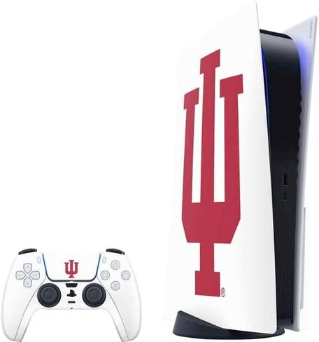 Skinit Decal Gaming Skin Compatible with PS5 Bundle - Officially Licensed Indiana University Hoosier Nation Design in Saudi Arabia