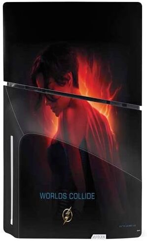 Skinit Skinit Gaming Gaming Skin متوافق مع وحدة التحكم PS5 Slim Disk - Comics DC مرخص رسميًا The Flash Movie: The Flash Poster Design in Saudi Arabia