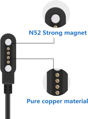 Compatible for SkyCaddie Watch Charger, Charging Replacement Cable Compatible for SkyCaddie LX2, LX5, LX5C GPS Touchscreen Smart Watches. (Black+Black, Type A) in Saudi Arabia