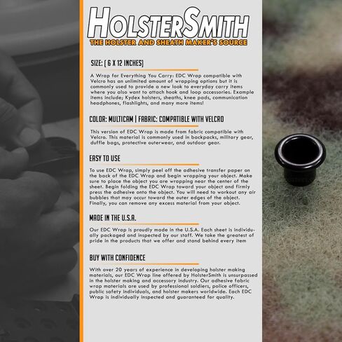 EDC Wrap - (Multicam) Compatible with Printed Loop Velcro Wrap - for Kydex Holsters, Sheaths, Headphones, and Everyday Carry Items in Kuwait