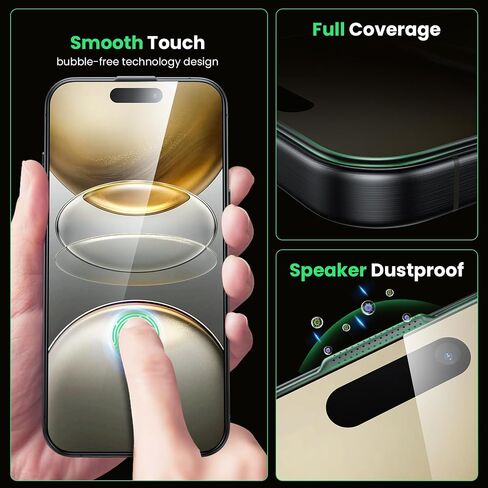 WSKEN for iPhone 16 Pro Max Privacy Screen Protector - [Auto Dust -Remove] 24 درجة مضادة للتجسس 3D التغطية الكاملة مقبولة بزجاج مقسى مع صفر الفقاعة غبار تنظيف سهل التثبيت ، 2 حزمة in Kuwait