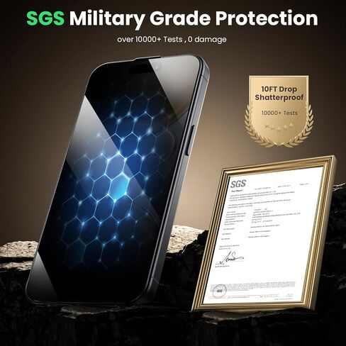 WSKEN for iPhone 16 Pro Max Privacy Screen Protector - [Auto Dust -Remove] 24 درجة مضادة للتجسس 3D التغطية الكاملة مقبولة بزجاج مقسى مع صفر الفقاعة غبار تنظيف سهل التثبيت ، 2 حزمة in Kuwait