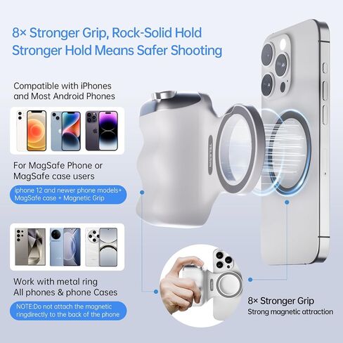 قبضة مصراع الكاميرا Bluetooth لـ iPhone Android 360 ° Rotation Wireless Phone Remote ، وحيوية واحدة قبضة الهاتف مع زر مصراع لالتقاط صور سيلفي ، وتسوية ، وإنشاء سفر ومحتوى in Kuwait