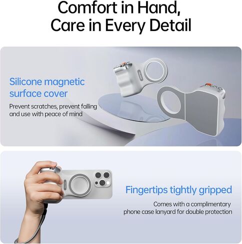 قبضة مصراع الكاميرا Bluetooth لـ iPhone Android 360 ° Rotation Wireless Phone Remote ، وحيوية واحدة قبضة الهاتف مع زر مصراع لالتقاط صور سيلفي ، وتسوية ، وإنشاء سفر ومحتوى in Kuwait