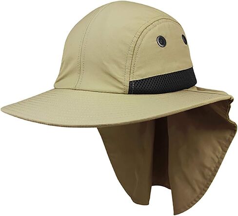 4 Panel Large Bill Flap Hat W15S48B (One Size Fits Most/Khaki) in Saudi Arabia