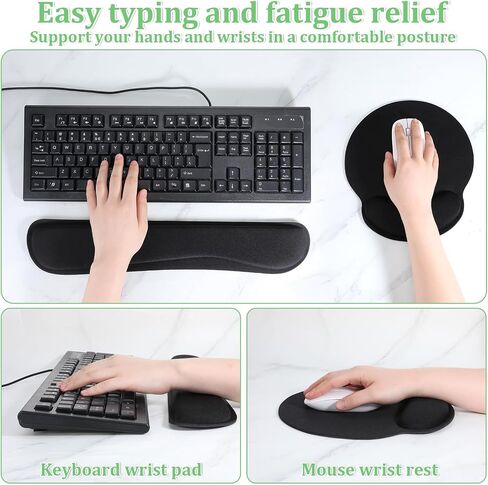 8 Pcs Ergonomic Wrist Rest Mouse Pad and Keyboard Set Comfortable Memory Foam Mouse Pads with Wrist Support for Easy Typing Gaming Pain Relief in Saudi Arabia