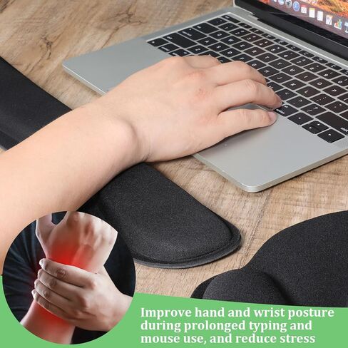 8 Pcs Ergonomic Wrist Rest Mouse Pad and Keyboard Set Comfortable Memory Foam Mouse Pads with Wrist Support for Easy Typing Gaming Pain Relief in Saudi Arabia