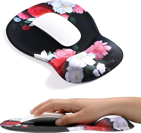 EooCoo Gel Wrist Rest Mouse Pad Ergonomic Middle Concave Design, Relieve Wrist Pain Mousepad, Non-Slip Base for Laptop, Computer, Office Decor for Women, Carpal Tunnel Syndrome in Saudi Arabia
