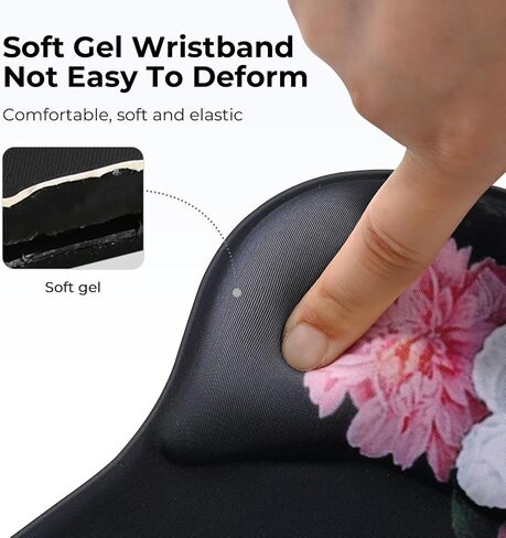 EooCoo Gel Wrist Rest Mouse Pad Ergonomic Middle Concave Design, Relieve Wrist Pain Mousepad, Non-Slip Base for Laptop, Computer, Office Decor for Women, Carpal Tunnel Syndrome in Saudi Arabia