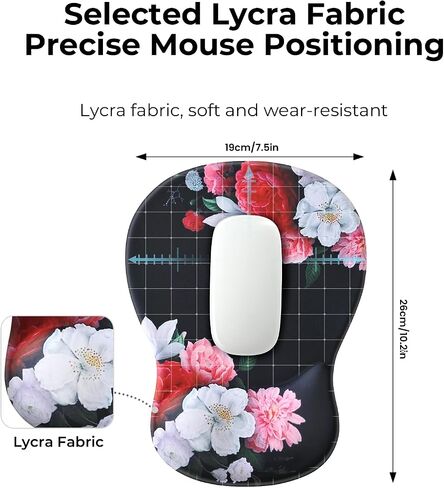 EooCoo Gel Wrist Rest Mouse Pad Ergonomic Middle Concave Design, Relieve Wrist Pain Mousepad, Non-Slip Base for Laptop, Computer, Office Decor for Women, Carpal Tunnel Syndrome in Saudi Arabia