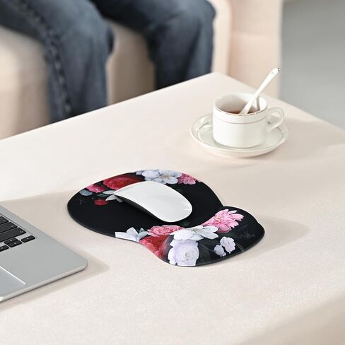 EooCoo Gel Wrist Rest Mouse Pad Ergonomic Middle Concave Design, Relieve Wrist Pain Mousepad, Non-Slip Base for Laptop, Computer, Office Decor for Women, Carpal Tunnel Syndrome in Saudi Arabia