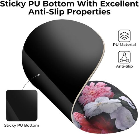 EooCoo Gel Wrist Rest Mouse Pad Ergonomic Middle Concave Design, Relieve Wrist Pain Mousepad, Non-Slip Base for Laptop, Computer, Office Decor for Women, Carpal Tunnel Syndrome in Saudi Arabia