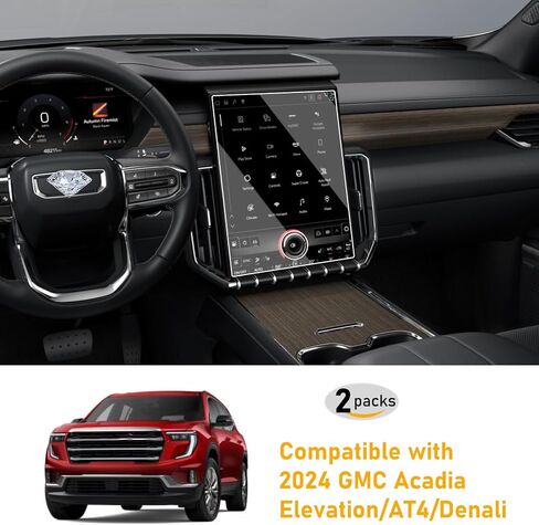 Moonlinks 2pcs حامي الشاشة الزجاجية المقسى 15 "متوافق مع 2024 2025 GMC Acadia (الارتفاع/AT4/DENALI) 15INCH 9H صلابة حامية الشاشة اللمسات لعام 2024 أكاديا in Kuwait