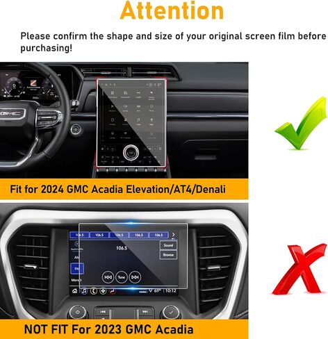 Moonlinks 2pcs حامي الشاشة الزجاجية المقسى 15 "متوافق مع 2024 2025 GMC Acadia (الارتفاع/AT4/DENALI) 15INCH 9H صلابة حامية الشاشة اللمسات لعام 2024 أكاديا in Kuwait