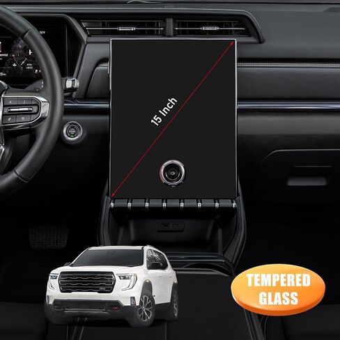 Moonlinks 2pcs حامي الشاشة الزجاجية المقسى 15 "متوافق مع 2024 2025 GMC Acadia (الارتفاع/AT4/DENALI) 15INCH 9H صلابة حامية الشاشة اللمسات لعام 2024 أكاديا in Kuwait